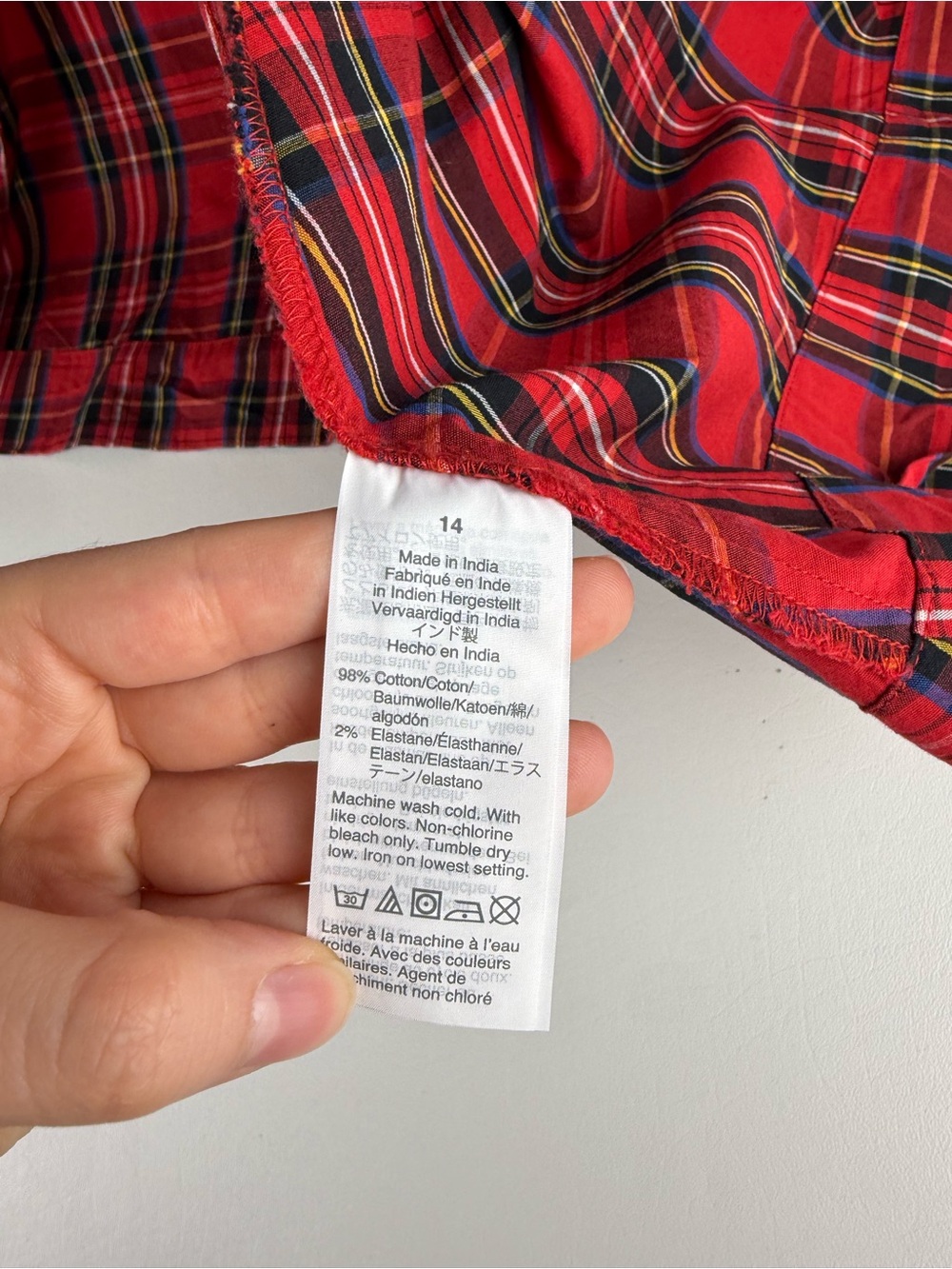 J. Crew Plaid Button-Front Tie-Waist Shirtdress - Size 14 - Picture 5 of 6